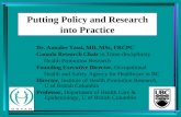 Putting Policy and Research into Practice