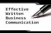 Effective  Written  Business Communication