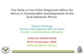 Sospeter Muhongo Director, ICSU-Regional Office for Africa (E-mail:  s.muhongo@icsu-africa)