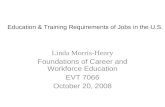 Education & Training Requirements of Jobs in the U.S.