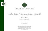 Maine Voter Preference Study – Wave III
