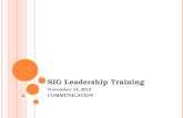 SIG Leadership Training
