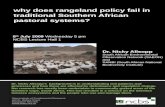 why does rangeland policy fail in traditional Southern African pastoral systems?