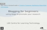 Blogging for beginners: using blogs to promote your research