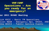 VHF/UHF Operations – Are you ready for an emergency?