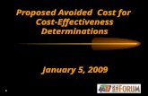 Proposed Avoided  Cost for  Cost-Effectiveness Determinations