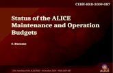 Status of the A LICE  Maintenance and Operation Budgets C. Decosse