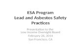 ESA Program Lead and Asbestos Safety Practices