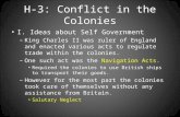 H-3: Conflict in the Colonies