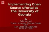 Implementing Open Source uPortal at  The University of Georgia
