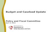 Budget and Caseload Update  Policy and Fiscal Committee April 4, 2011