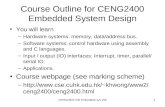 Course Outline for CENG2400  Embedded System Design