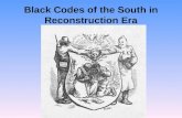 Black Codes of the South in Reconstruction Era