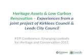 RTPI  Conference:  Emerging contexts for Heritage and Conservation  2011.