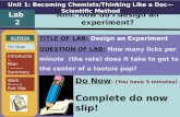 TITLE OF LAB: Design an Experiment