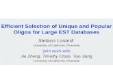 Efficient Selection of Unique and Popular Oligos for Large EST Databases
