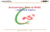 Anisotropic flow at RHIC  - selected topics