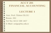 ACCT 201  FINANCIAL ACCOUNTING LECTURE 1