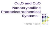 Cu 2 O and CuO Nanocrystalline Photoelectrochemical Systems