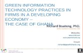 Green Information Technology Practices in Firms in A Developing Economy –  The Case of Ghana