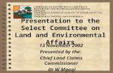 Presentation to the Select Committee on Land and Environmental Affairs