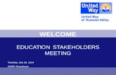 WELCOME EDUCATION STAKEHOLDERS MEETING