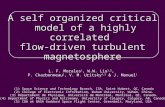 A self organized critical  model of a highly correlated  flow-driven turbulent magnetosphere