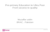 Pre-primary Education to Ultra Poor From access to quality