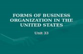FORMS OF BUSINESS ORGANIZATION IN THE UNITED STATES