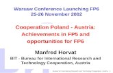Warsaw Conference Launching FP6 25-26 November 2002
