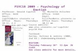 PSYC18 2009 – Psychology of Emotion