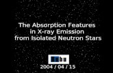 The Absorption Features  in X-ray Emission  from Isolated Neutron Stars