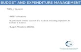 BUDGET AND EXPENDITURE MANAGEMENT