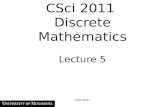 CSci 2011  Discrete Mathematics Lecture 5