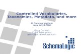 Controlled Vocabularies, Taxonomies, Metadata, and more IA Summer Institute June 12-16 2006