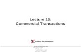 Lecture 10: Commercial Transactions
