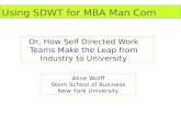 Using SDWT for MBA Man Com