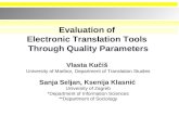 Evaluation of  Electronic Translation Tools  Through Quality Parameters