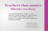 Teachers that matter Effective teachers