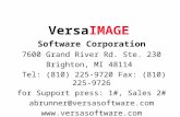Versa IMAGE Software Corporation 7600 Grand River Rd. Ste. 230 Brighton, MI 48114