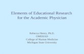 Elements of Educational Research  for the Academic Physician