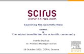 Femke Markus Sr. Product Manager Scirus 18 October 2002, CERN, Geneva