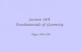 Section 10A Fundamentals of Geometry