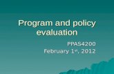 Program and policy evaluation