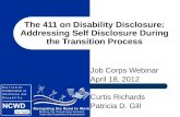 The 411 on Disability Disclosure:  Addressing Self Disclosure During the Transition Process
