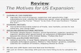 Review : The Motives for US Expansion: