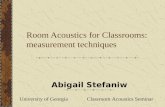 Room Acoustics for Classrooms: measurement techniques