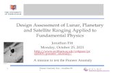Design Assessment of Lunar, Planetary and Satellite Ranging Applied to Fundamental Physics