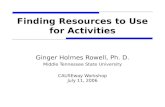Finding Resources to Use for Activities