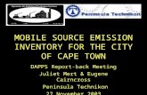 MOBILE SOURCE EMISSION INVENTORY FOR THE CITY OF CAPE TOWN